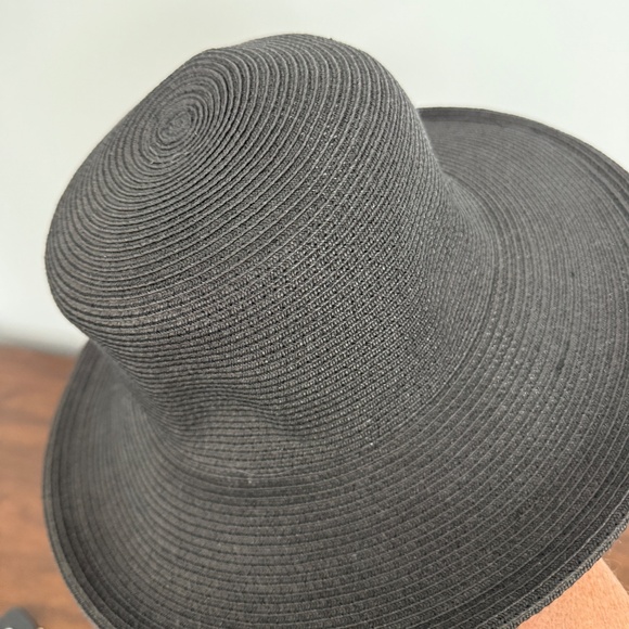 TALBOTS WIDE BRIM HAT COASTAL RESORT SUMMER BLACK POOLSIDE BEACH VACATION VIBES - Picture 2 of 8